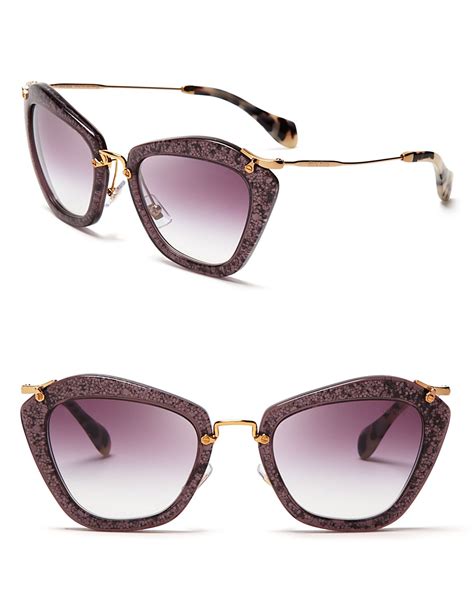 miu miu glitter noir cat eye sunglasses|Women's Miu Miu Cat.